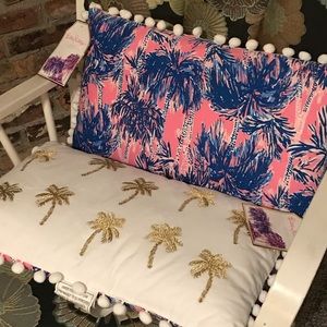 SOLD**. NWT Lilly Pulitzer Palm Tree Pillows